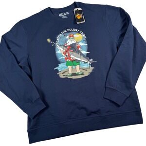 NWT Bass Pro Shops Men XL Santa Fishing Christmas Sweatshirt Swordfish Holiday